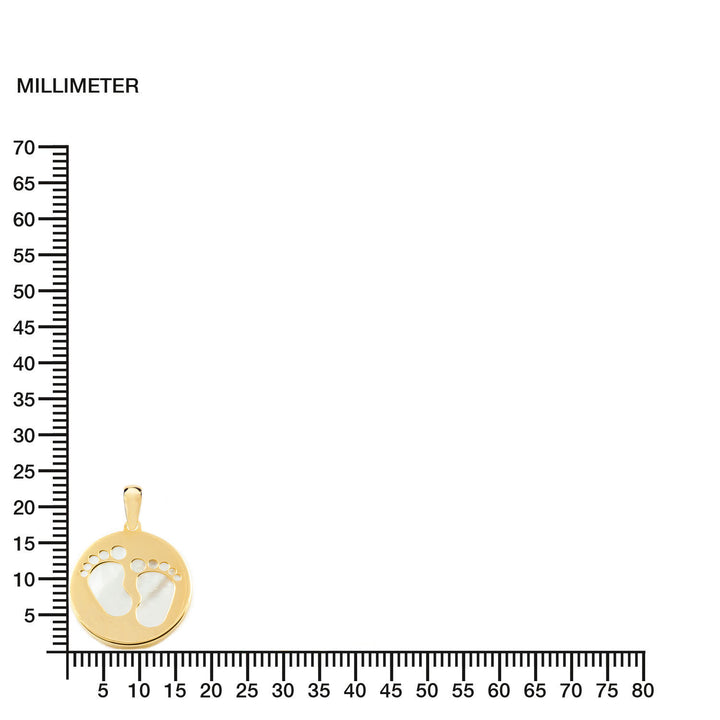 Colgante Redondo Nacar Pies Bebe