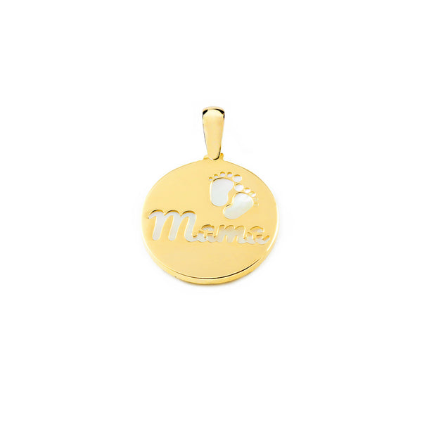 Pendente ciondolo brillante Madreperla Piede Oro Giallo 18K