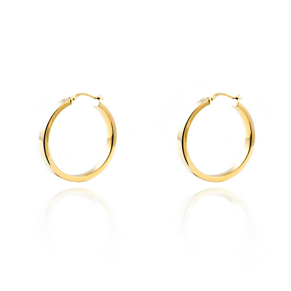 Orecchini Rettangolari Cerchi 29x4 mm Oro Giallo 18K