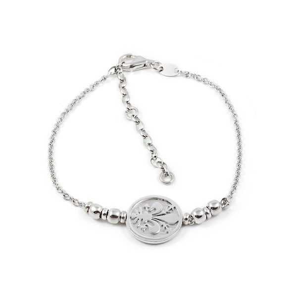 Bracciale donna Fiore Argento Sterling 925 brillante opaco e brillante