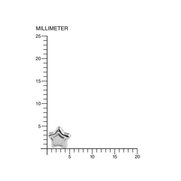Pendientes Bebe o Niña Oro Blanco Estrella con marco lisa (9kts)