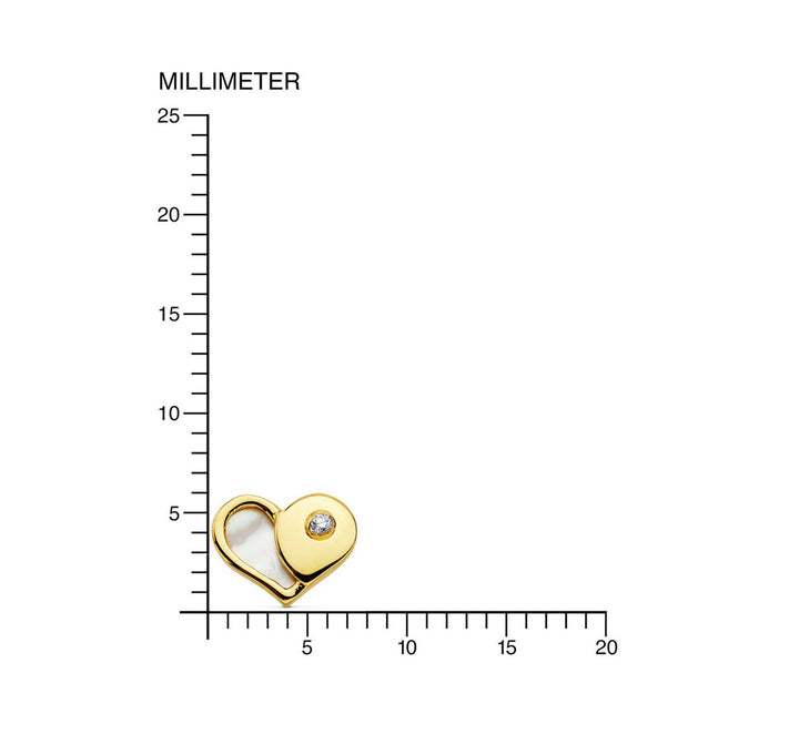 Pendientes bebe o Niña Oro Corazón con nacar y circon (9kts)