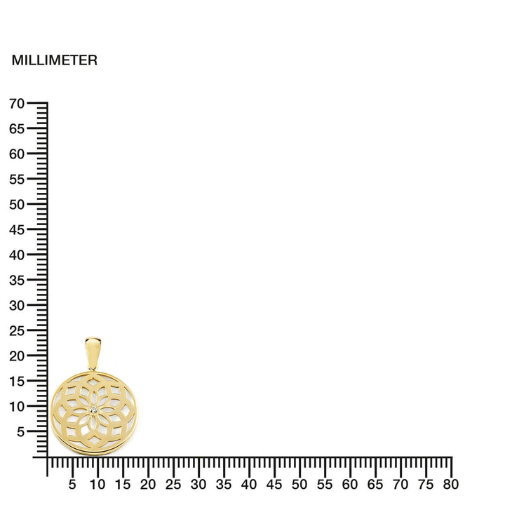 Colgante Oro Nacar motivo calado con circon (9kts)