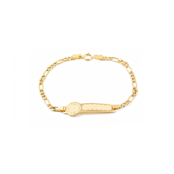 Bracciale Ragazza Oro Giallo 18K Personalizzata Schiava Finitura Opaca Brillante 14 cm